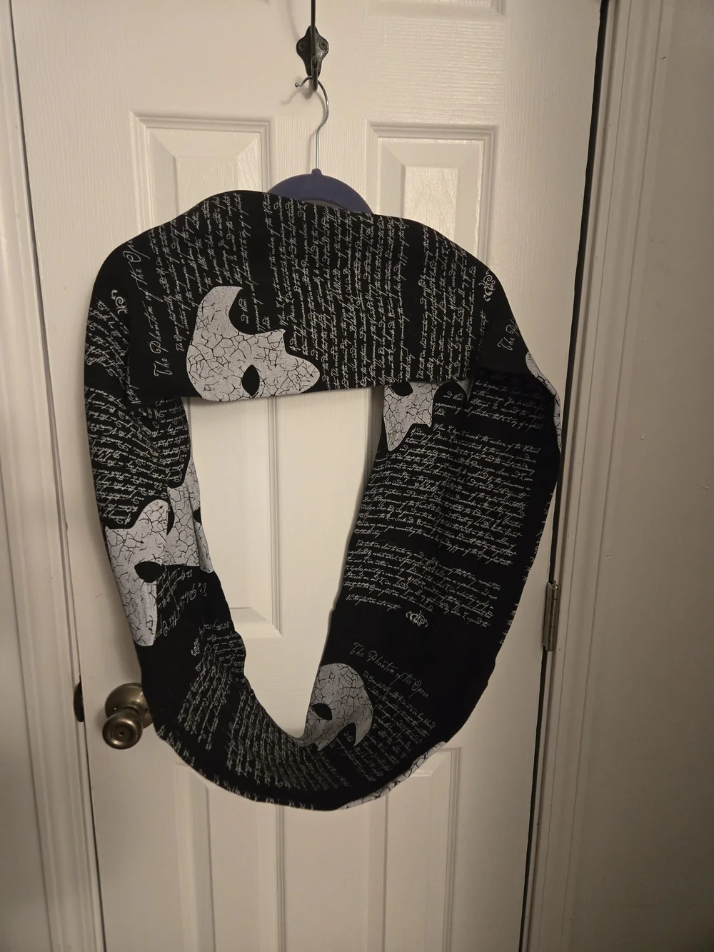 Black & White Script Infinity Scarf